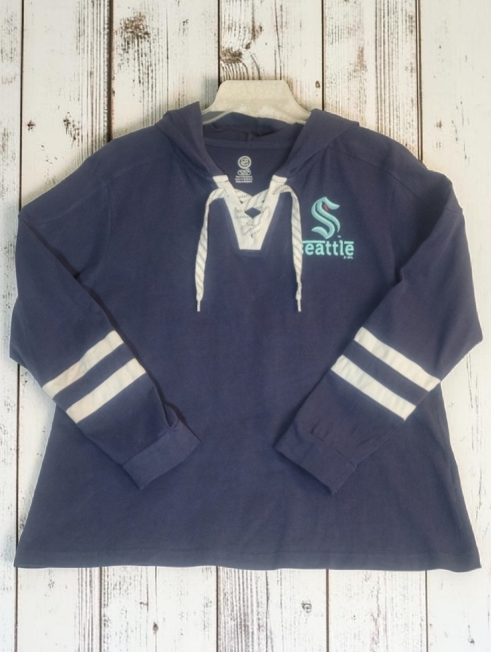 NHL Seattle Kraken Navy and White Women's Jersey Size XL